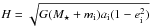 Mathematical equation: \hbox{$H=\sqrt{G(M_\star+m_{\rm i})a_{\rm i}(1-{e}_{\rm i}^2)}$}