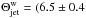 Mathematical equation: \hbox{$\Theta_{\rm jet}^{\rm w} = (6.5 \pm 0.4$}