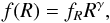 Mathematical equation: \begin{equation} f(R) = f_{R}R^{\gamma}, \end{equation}
