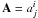 Mathematical equation: \appendix \setcounter{section}{1} \hbox{$\mathbf{A}=a^i_j$}