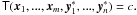 Mathematical equation: \appendix \setcounter{section}{1} \hbox{$\tens{T}(\vec x_1,...,\vec x_m,\vec y^*_1,...,\vec y^*_n)=c.$}