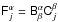 Mathematical equation: \appendix \setcounter{section}{1} \hbox{$\tens{F}_{j}^{\alpha}=\tens{B}_{\beta}^{\alpha}\tens{C}_{j}^{\beta}$}