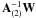Mathematical equation: \appendix \setcounter{section}{1} \hbox{$\mathbf{A}_{(2)}^{-1} \mathbf{W}$}