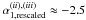 Mathematical equation: \hbox{$\alpha_{1,{\rm rescaled}}^{(ii),(iii)}\approx -2.5$}