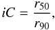 Mathematical equation: \begin{equation} iC=\frac{r_{50}}{r_{90}}, \end{equation}