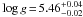 Mathematical equation: \hbox{$\log g\hspace{-0.5mm} =\hspace{-0.5mm} 5.46^{+0.04}_{-0.02}$}