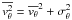 Mathematical equation: \hbox{$\overline{v_\theta^2}=\overline{v_\theta}^2+\sigma_\theta^2$}