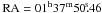 Mathematical equation: \hbox{${\rm RA}= 01^{\rm h} 37^{\rm m} 50\fs46$}