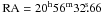 Mathematical equation: \hbox{${\rm RA}= 20^{\rm h} 56^{\rm m} 32\fs66$}