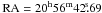Mathematical equation: \hbox{${\rm RA}= 20^{\rm h} 56^{\rm m} 42\fs69$}