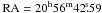 Mathematical equation: \hbox{${\rm RA}= 20^{\rm h} 56^{\rm m} 42\fs59$}