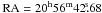 Mathematical equation: \hbox{${\rm RA}= 20^{\rm h} 56^{\rm m} 42\fs68$}