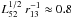 Mathematical equation: \hbox{$L_{52}^{1/2}\:r_{13}^{-1} \approx 0.8$}