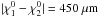Mathematical equation: \hbox{$|\chi^0_1-\chi^0_2|=450~\mu {\rm m}$}