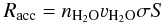 Mathematical equation: \begin{equation} R_{\rm acc} = n_{\rm H_2O} \varv_{\rm H_2O} \sigma S \end{equation}