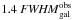 Mathematical equation: \appendix \setcounter{section}{1} \hbox{$1.4\ {\it FWHM}^{\rm obs}_{\rm gal}$}