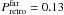 Mathematical equation: \hbox{$P_{\rm{retro}}^{\rm{far}} = 0.13$}