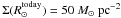 Mathematical equation: \appendix \setcounter{section}{1} \hbox{$\Sigma(R_{\odot}^{\rm{today}}) = 50~{M}_{\odot}~\rm{pc}^{-2}$}