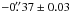 \hbox{$-0\farcs37 \pm0.03$}