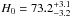 \hbox{$H_0 = 73.2^{+3.1}_{-3.2}$}