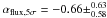\hbox{$\alpha_{\rm flux,5\sigma} = -0.66\pm^{0.63}_{0.58}$}