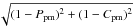 \hbox{$\sqrt{(1-{P}_{\rm pm})^2+(1-{C_{\rm pm}})^2}$}