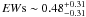 \appendix \setcounter{section}{1} \hbox{${\it EW}{\rm s} \sim 0.48^{+0.31}_{-0.31}$}
