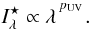 \appendix \setcounter{section}{1} \begin{equation} I_\lambda^\star \propto \lambda^{\,^{\scriptstyle p_{\rm UV}}}. \label{eq:UVpowerlaw} \end{equation}