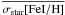 \hbox{$\overline {\sigma_{\rm {star}}[\rm {FeI/H}]}$}