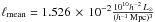 Mathematical equation: \hbox{$\ell_{\mathrm{mean}} = 1.526 \, \times \, 10^{-2} \frac{10^{10} h^{-2}\,L_\odot}{(\vmh)^3}$}