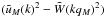Mathematical equation: \hbox{$(\tu_M(k)^2-\tW(kq_M)^2)$}