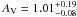 Mathematical equation: \appendix \setcounter{section}{1} \hbox{$A_{\rm V}=1.01^{+0.19}_{-0.08}$}