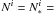 Mathematical equation: \appendix \setcounter{section}{2} \hbox{$N^i = N^i_* =$}