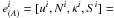 Mathematical equation: \appendix \setcounter{section}{2} \hbox{$e_{(A)}^{i} = [u^i, N^i,\kappa^i, S^i] =$}