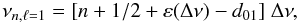 \appendix \setcounter{section}{1} \begin{equation} \label{ridge} \nu_{n,\ell=1} = [n+1/2+\varepsilon(\Dnu) - d_{01}] \;\Dnu, \end{equation}
