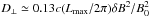 \hbox{$D_{\perp} \simeq 0.13 c (L_{\rm max}/2\pi)\delta B^2/B_0^2$}