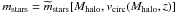 Mathematical equation: \hbox{$m_{\rm stars} = \widetilde m_{\rm stars}[M_{\rm halo},v_{\rm circ}(M_{\rm halo},z)]$}
