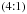 Mathematical equation: \hbox{$\left(4{:}1\right)$}