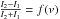 Mathematical equation: \hbox{$\frac{I_{2}-I_{1}}{I_{2}+I_{1}}=f(v)$}