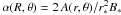 Mathematical equation: \appendix \setcounter{section}{1} \hbox{$\alpha(R, \theta) = 2 \, A(r, \theta) / r^2_* B_*$}