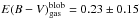 Mathematical equation: \hbox{$E(B-V)_{\rm gas}^{\rm blob} = 0.23\pm 0.15$}