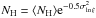 Mathematical equation: \appendix \setcounter{section}{1} \hbox{$N_{\rm H} = \langle N_{\rm H} \rangle {\rm e}^{-0.5\sigma^2_{\ln \xi}}$}