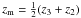 Mathematical equation: \hbox{$z_{\rm m}=\onehalf(z_3+z_2)$}