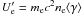 Mathematical equation: \hbox{$U'_{\rm e}=m_{\rm e}c^2 n_{\rm e}\langle\gamma\rangle$}