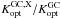 Mathematical equation: \hbox{$K^{\rm GC,X}_{\rm opt}/K^{\rm GC}_{\rm opt}$}