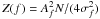 Mathematical equation: \hbox{$Z(f) = A_f^2 N /(4\sigma_f^2)$}