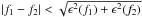 Mathematical equation: \hbox{$|f_1 - f_2| < \sqrt{\epsilon^2(f_1) + \epsilon^2(f_2)}$}