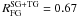 Mathematical equation: \hbox{$R^{\rm SG+TG}_{\rm FG}=0.67$}