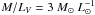 Mathematical equation: \hbox{$M/L_{V}=3~M_{\odot}~L_{\odot}^{-1}$}