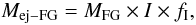 Mathematical equation: \begin{equation} M_{\rm ej-FG} = M_{\rm FG} \times I \times f_{\rm I}, \label{eqMejected} \end{equation}